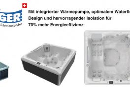 Geiger Whirlpool Schweiz bietet Whirlpools mit Wärmepumpe mit 70% mehr Energieeffizienz.
